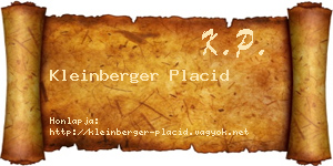 Kleinberger Placid névjegykártya